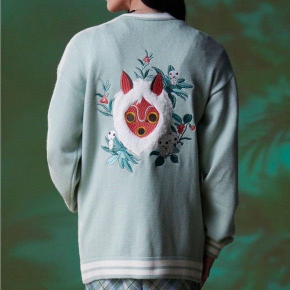 Studio Ghibli Princess Mononoke Embroidered Cardigan Hot Topic - Picture 4 of 4